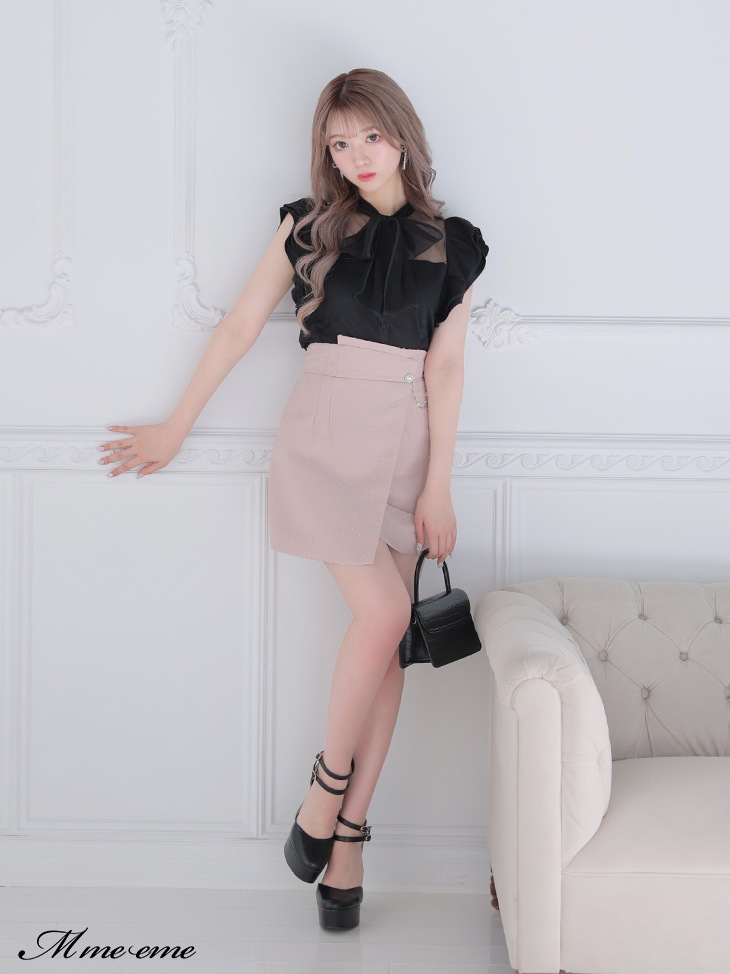 salePiping ribbon blouse (eme10501)