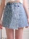 saleRhinestone denim mini skirt(eme10406)