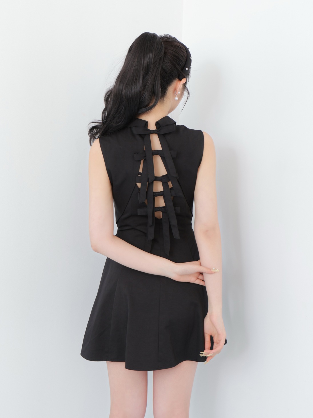 M me eme／Back ribbon flare mini onepiece(eme10604) | All