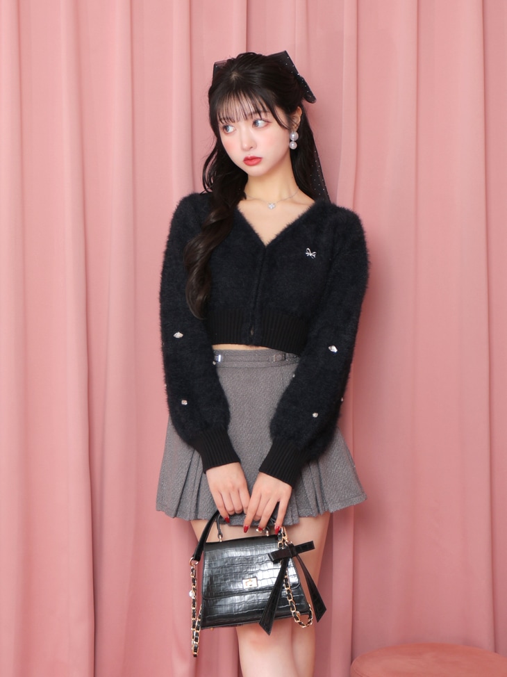 M me eme／V neck shaggy knit cardigan(eme10360) | All Item