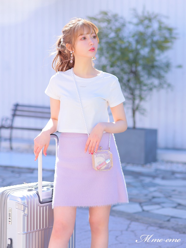 【sale】Sequin shaggy knit skirt(eme10216)