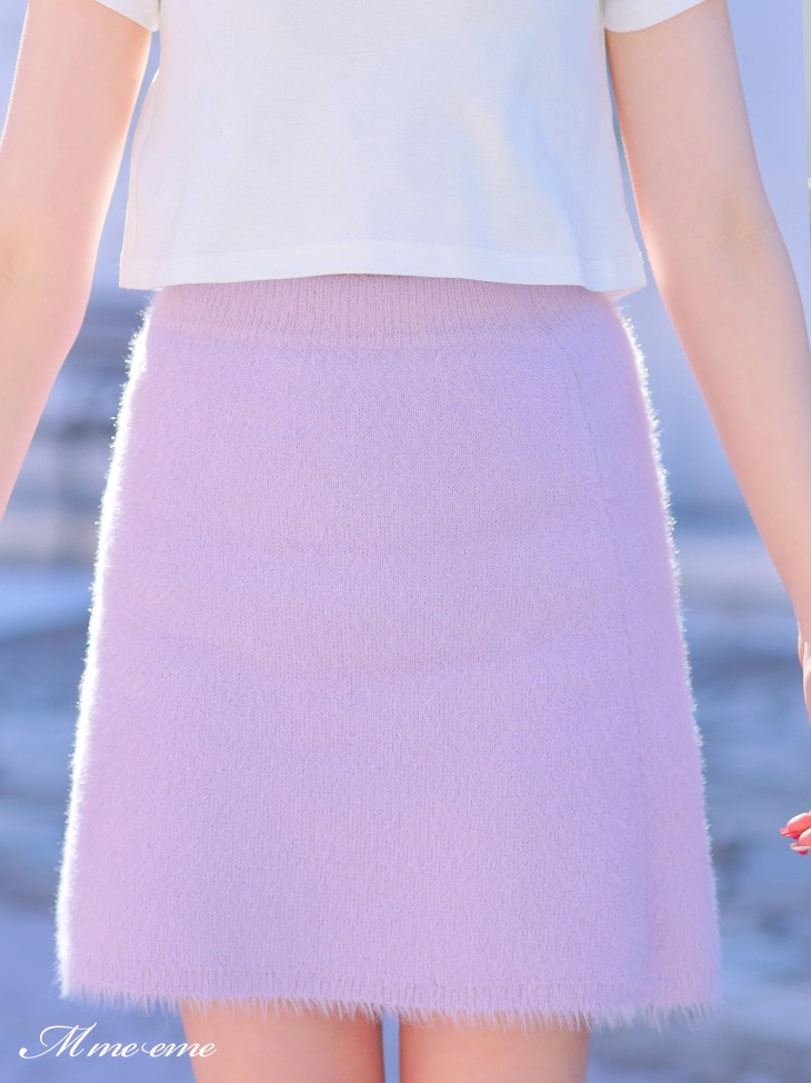 【sale】Sequin shaggy knit skirt(eme10216)