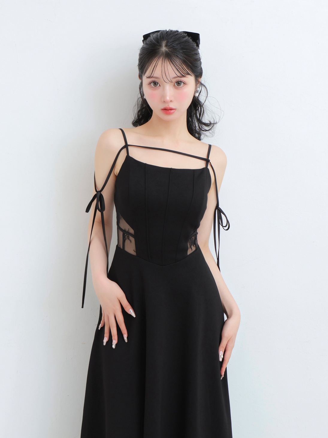 M me eme／Side lace smooth ribbon onepiece(eme10394) | All