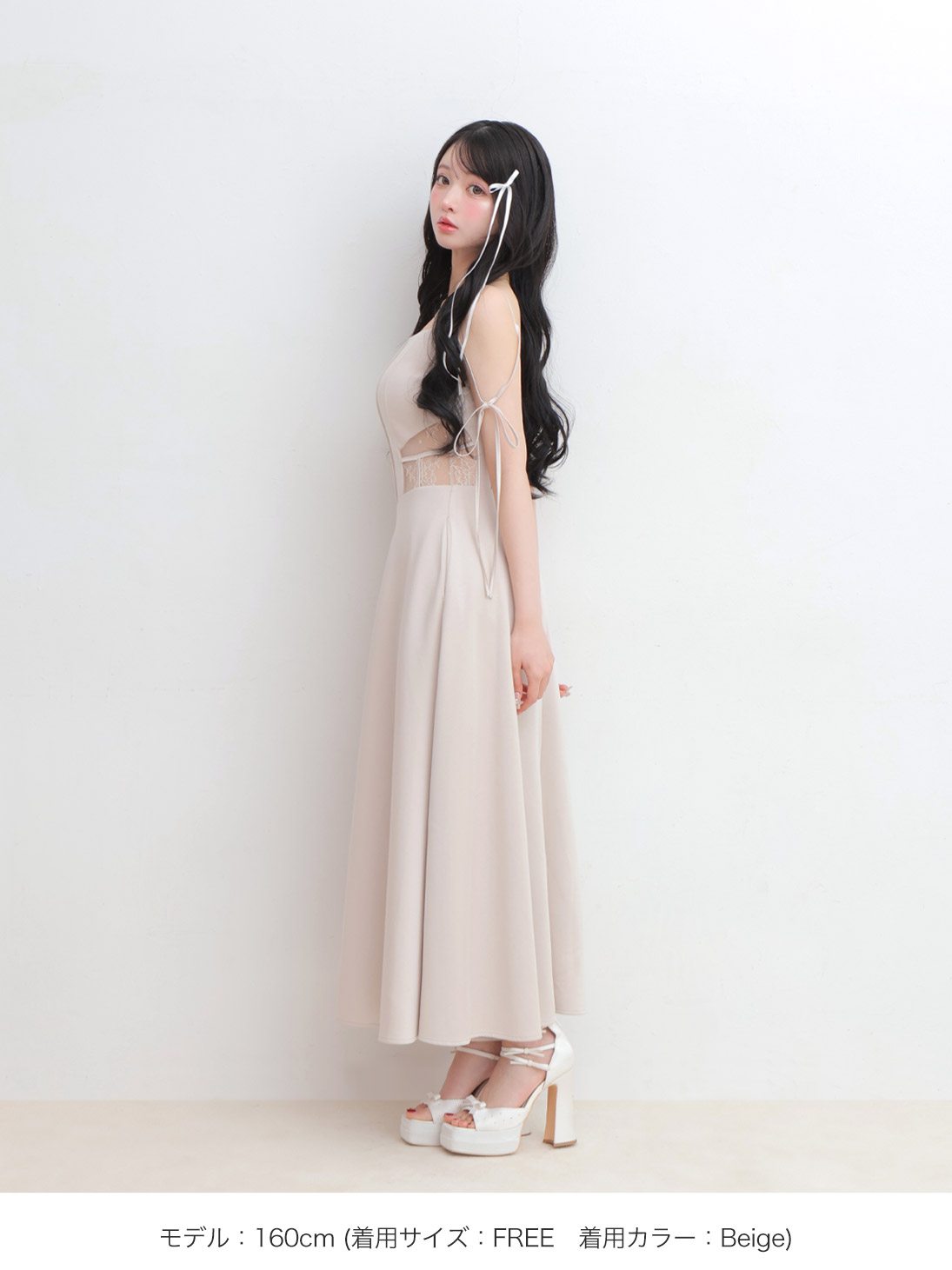 M me eme／Side lace smooth ribbon onepiece(eme10394) | All