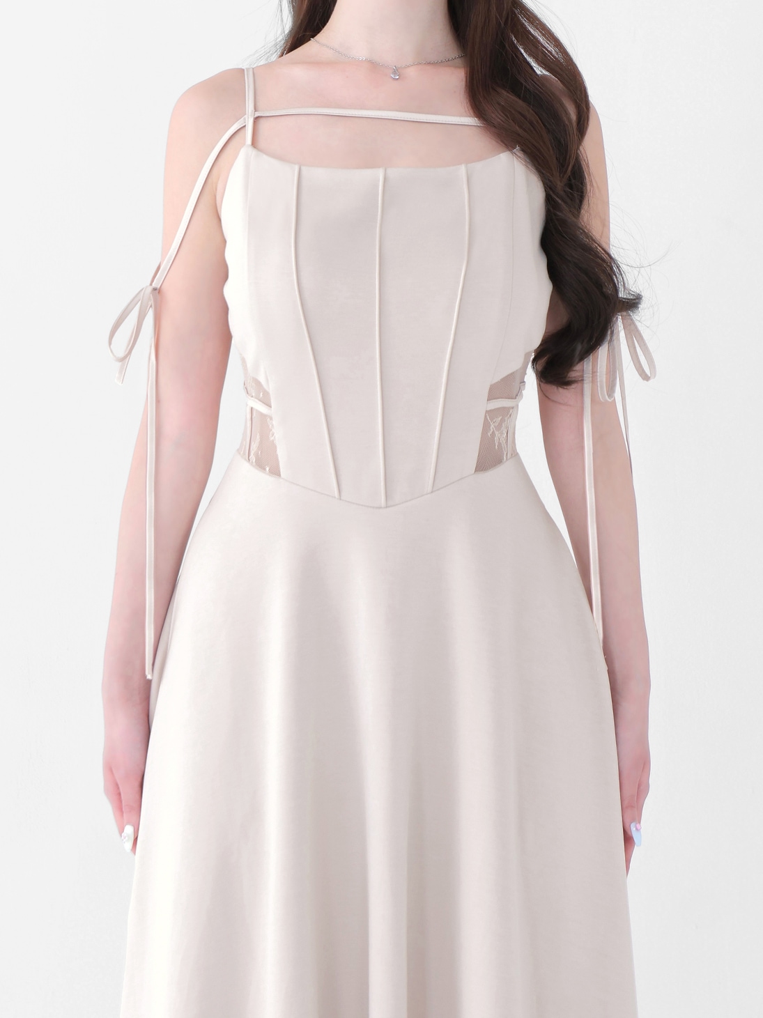 エムミーエメ Side lace smooth ribbon onepiece M me eme/Side lace smooth ribbon onepiece(eme10394) | All
