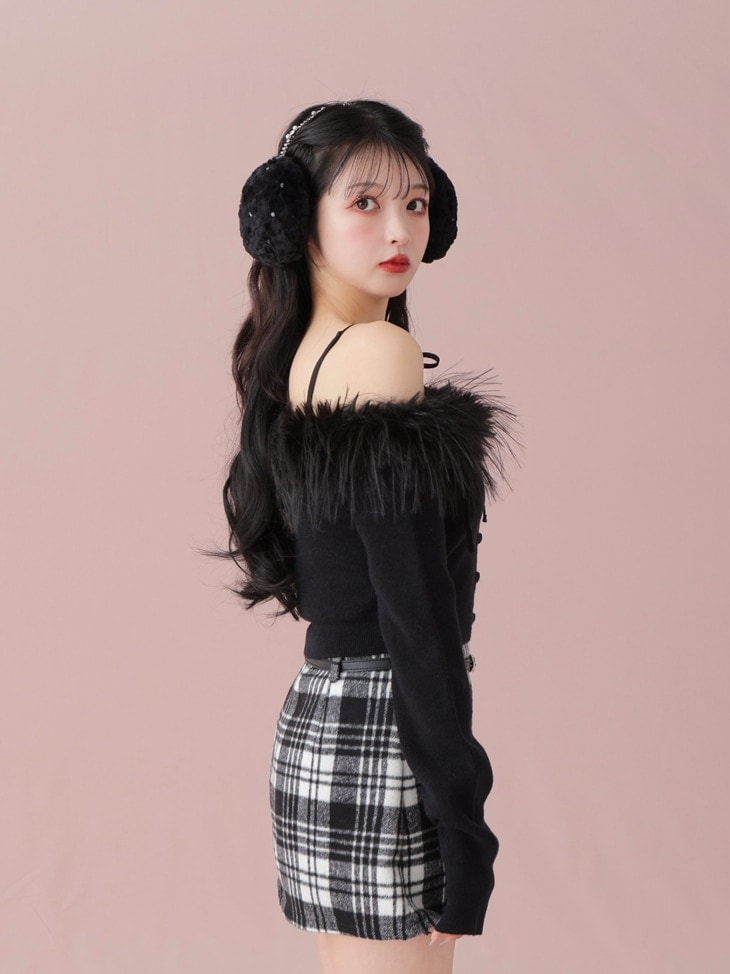 M me eme／High waist check mini skirt(eme10449) | All Item