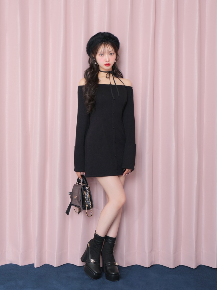 エムエメ 2way feather collar mini one piece