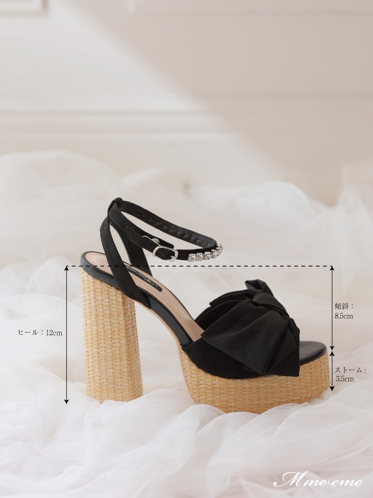 M me eme エムエメ リボン ブラック M me eme エムエメ バックリボン