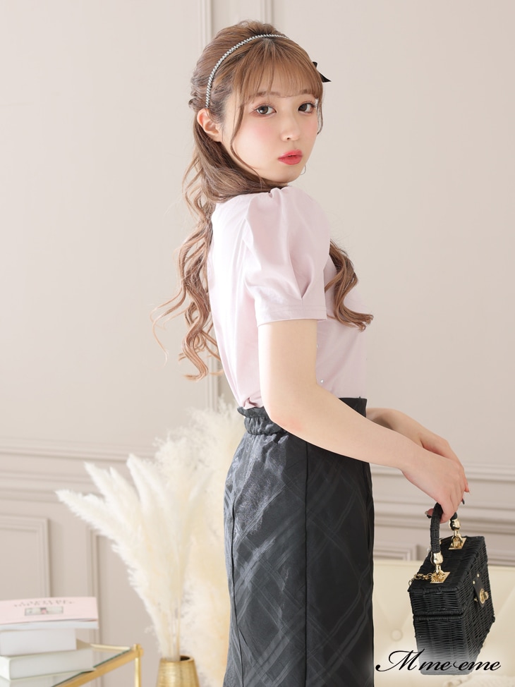 パールヒールパンプス M me eme