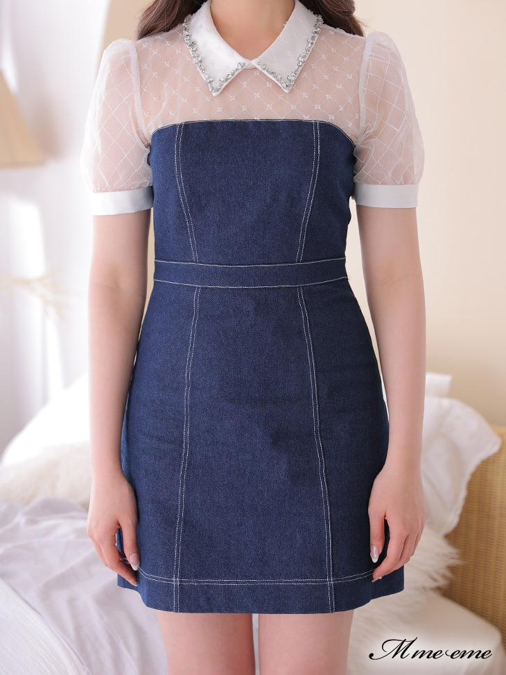 M me eme／【SALE】Docking denim dress (eme10230) | All Item