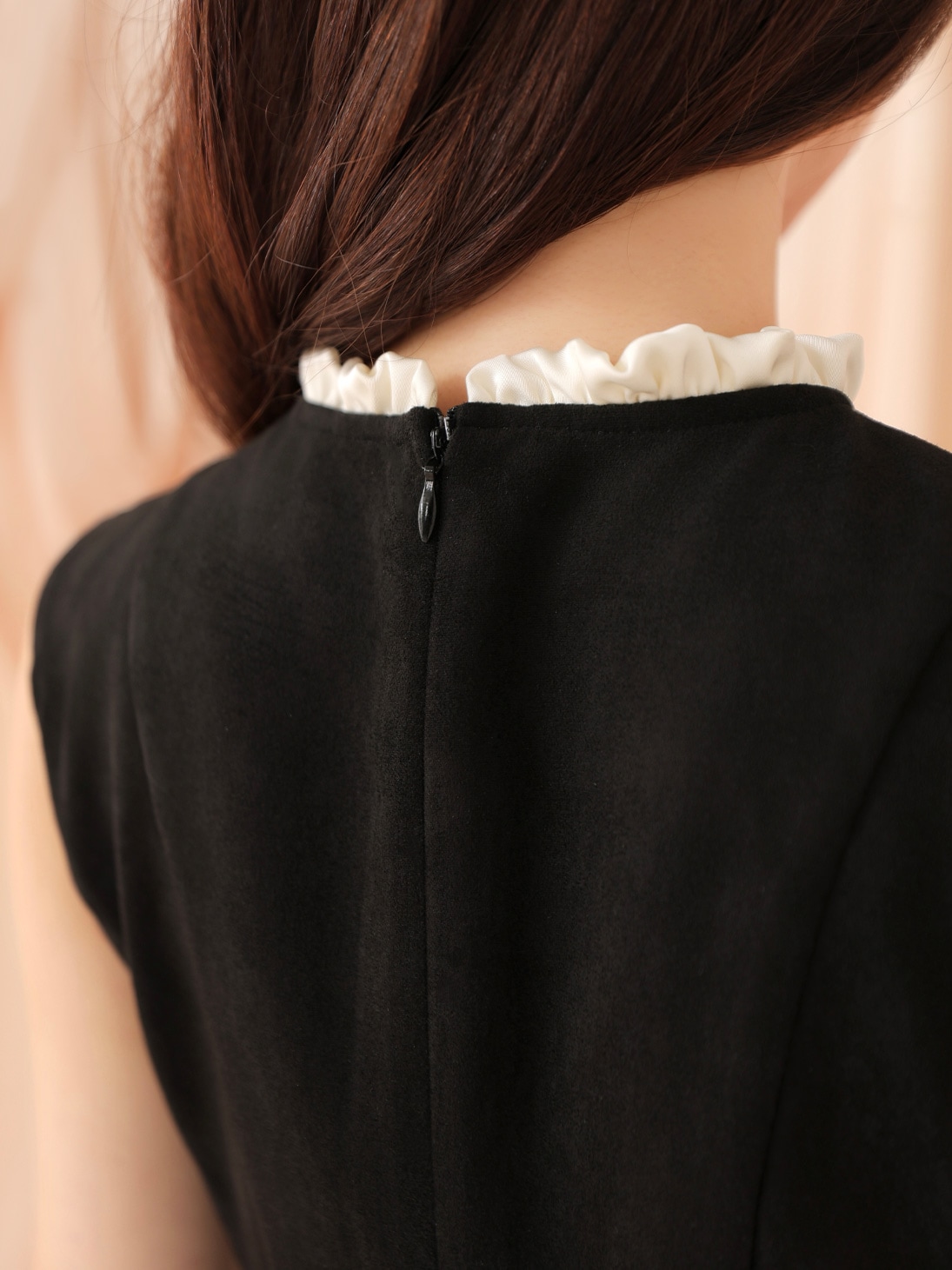 M me eme／Ribbon suede flare onepiece(eme10804) | All Item