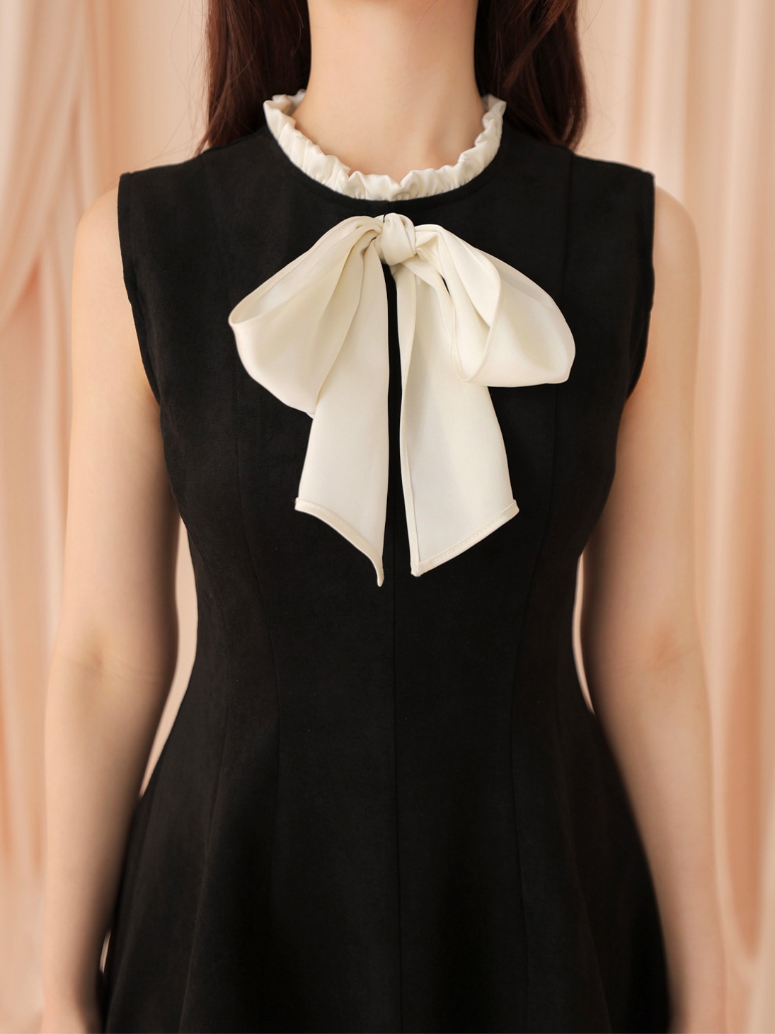 ワンピース mmeeme Ribbon suede flare onepiece M me eme／Ribbon suede flare onepiece(eme10804) | All Item