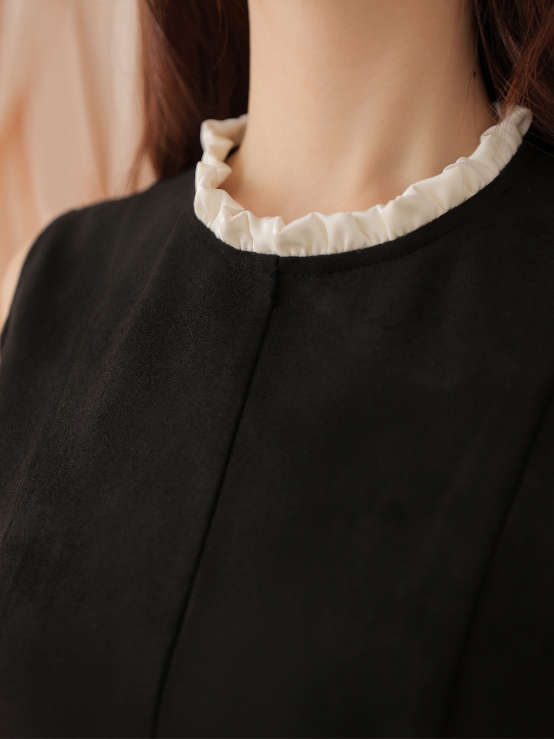 M me eme／Ribbon suede flare onepiece(eme10804) | All Item