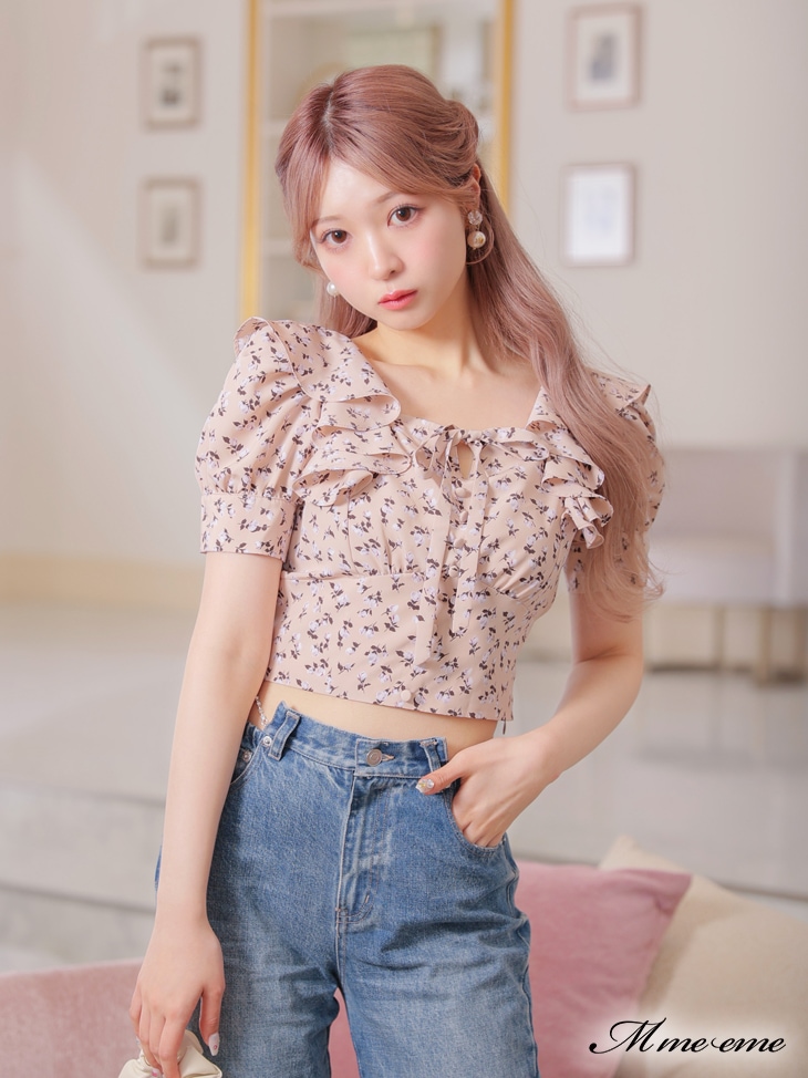 M me eme／【sale】Feminine flower print tops (eme10242