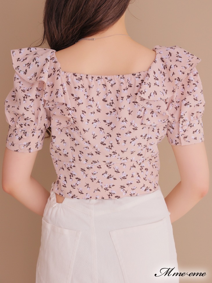 M me eme／【sale】Feminine flower print tops (eme10242