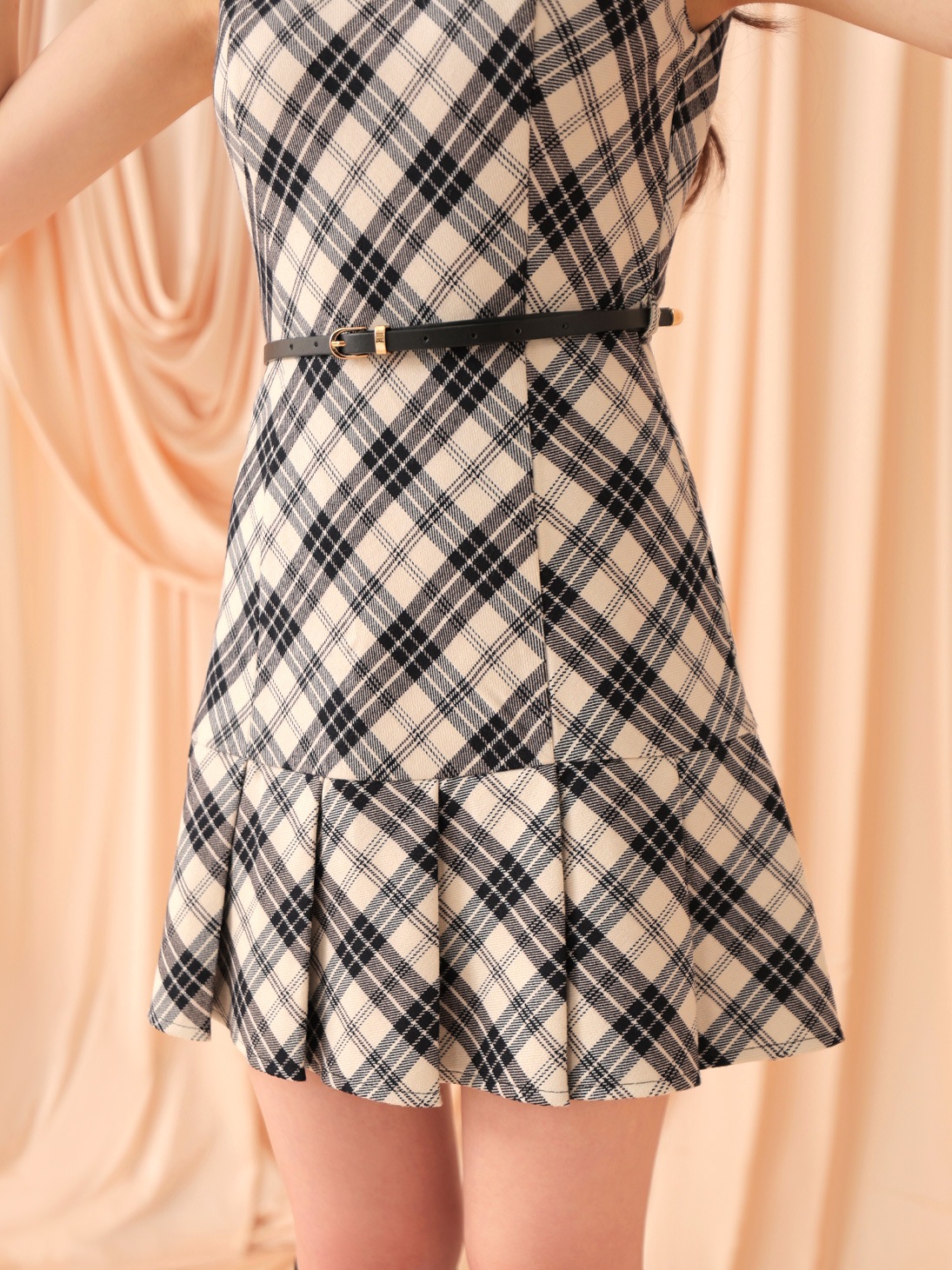 ワンピース Mmeeme Taffeta ribbon mini onepiece M me eme