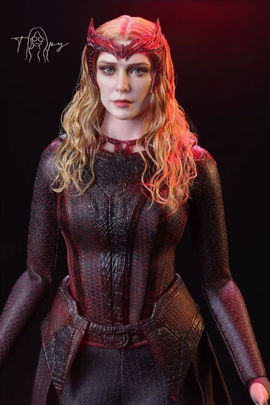 予約 Toopy Studios 1/6 スカーレット・ウィッチ カスタム 植毛ヘッド ホットトイズ 対応 Scarlet Witch Custom Head for Hot Toys Figures