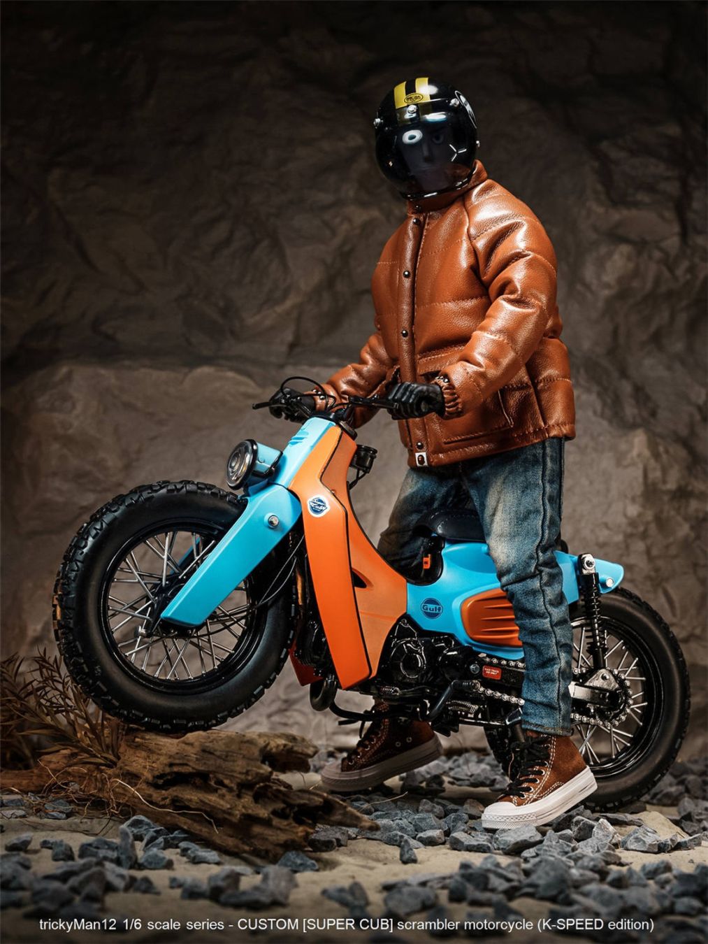 予約 trickyMan12 1/6 Super Cub Scrambler FB-10134B1 & FB-10134B2 アクションフィギュア用 オートバイ