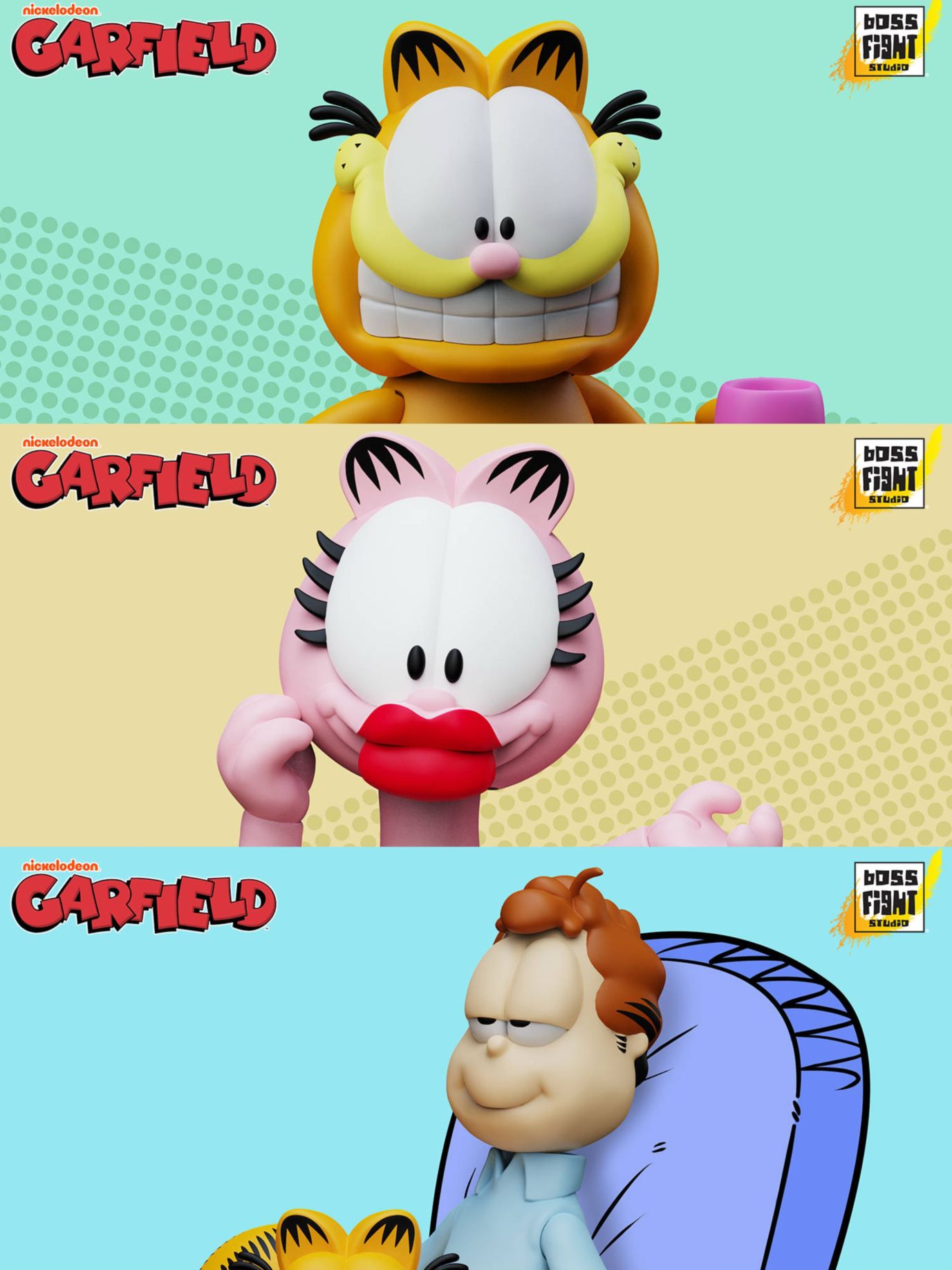 予約 Boss Fight Studio 『ガーフィールド』 ガーフィールド Ver.2／アーリーン／ジョン・アーブックル Garfield - Garfield V.2 / Arlene / Jon Arbuckle Action Figure アクション フィギュア