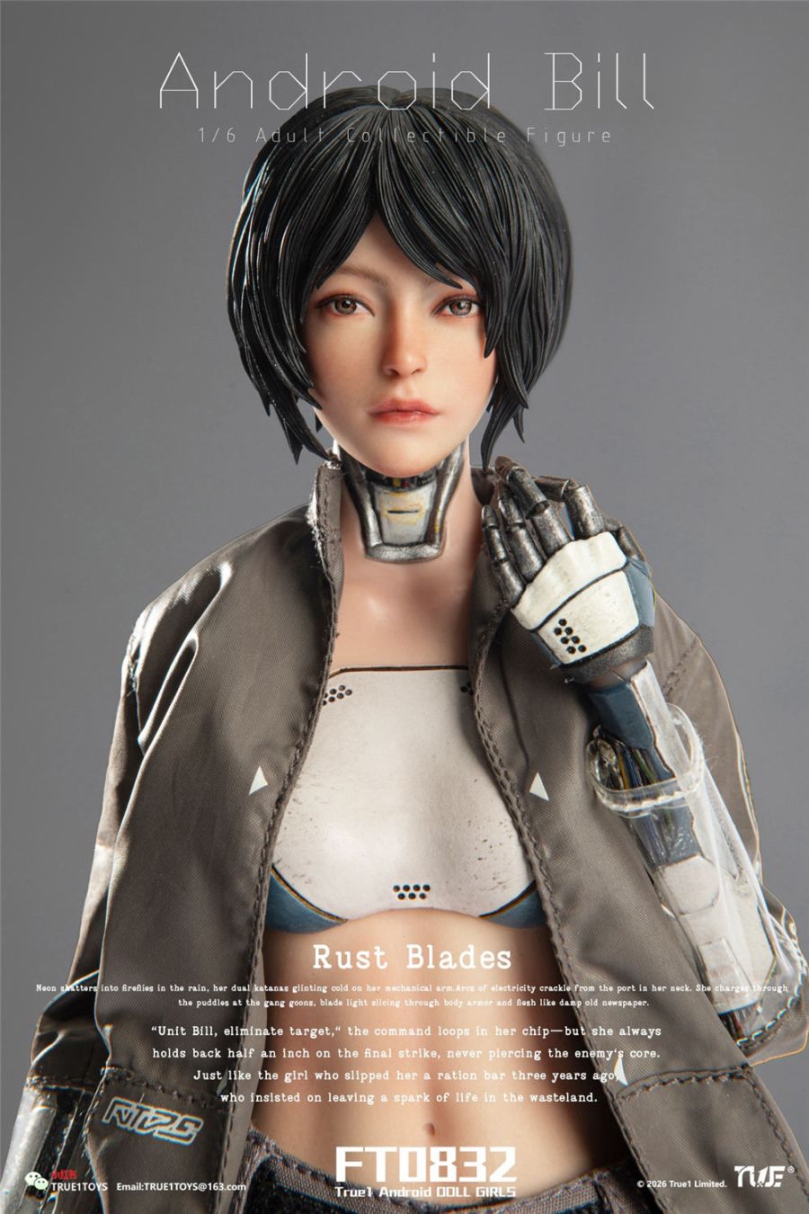 予約 True1Toys 1/6 アンドロイド ビル 白髪版 FT0832W 黒髪版 FT0832B Android Bill Collectible Action Figure コレクティブル アクション フィギュア