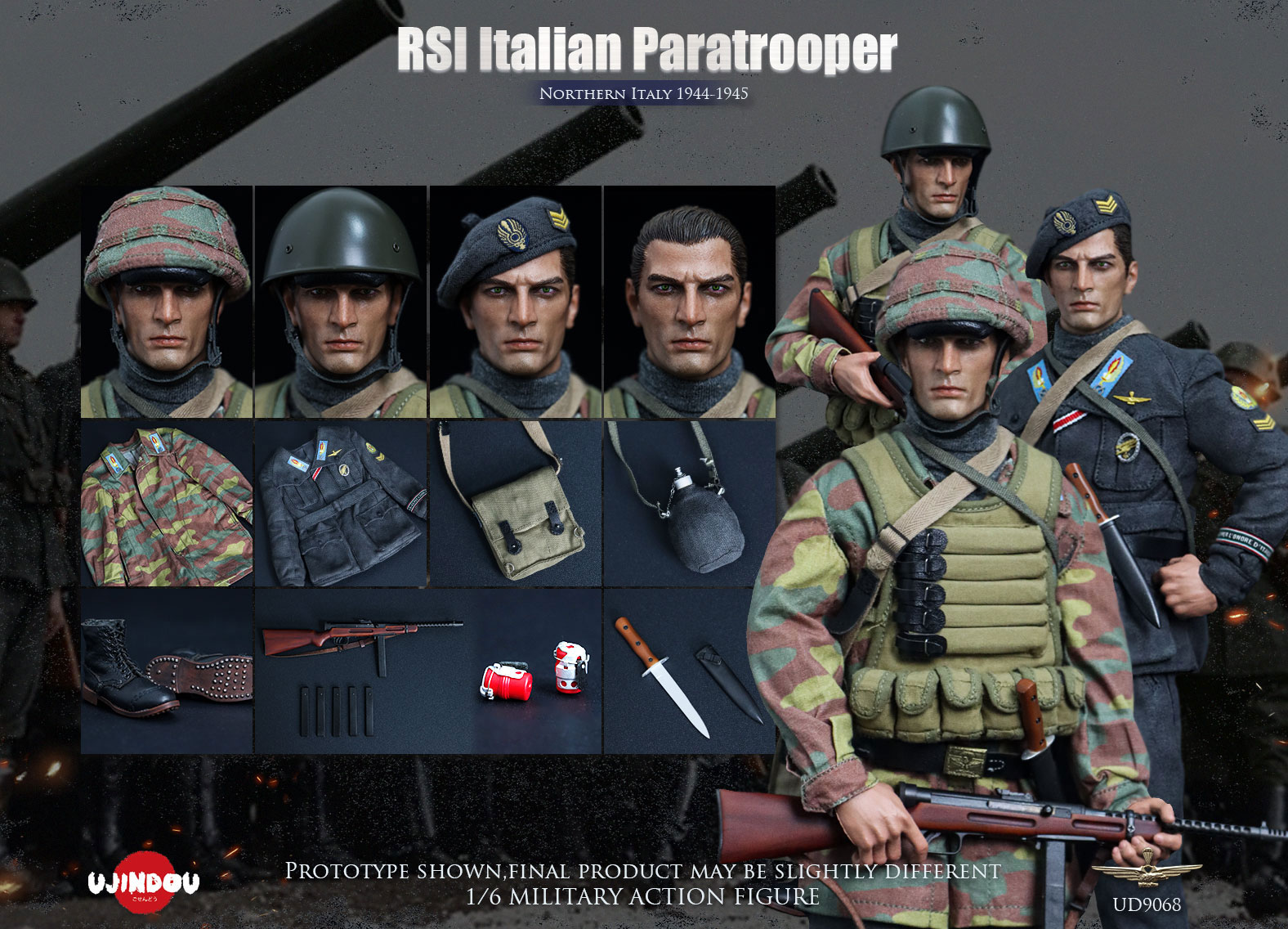 予約 UJINDOU 1/6 RSI イタリア空挺兵 北イタリア 1944-1945 UD9068
