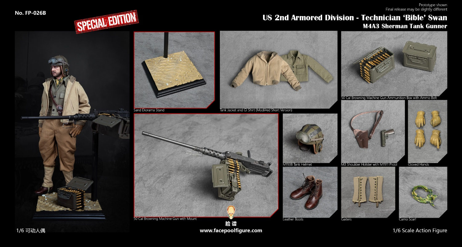 予約 Facepoolfigure 1/6 アメリカ陸軍 第2機甲師団 M4A3シャーマン