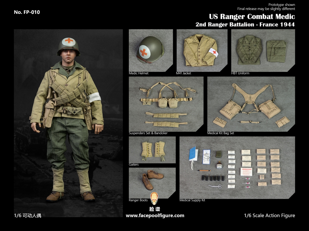Facepoolfigure 1/6 WW2 アメリカ レンジャー 戦闘衛生兵 再販版 FP010