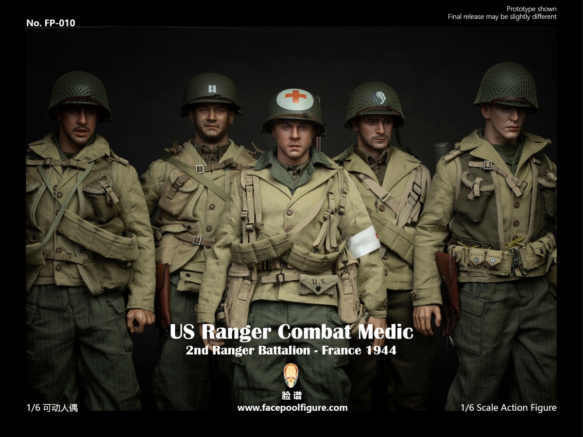 アメリカ軍 レンジャー 陸軍突撃隊 マクファーレン ミリタリーフィギュア Facepoolfigure 1/6 WW2 アメリカ レンジャー 戦闘衛生兵 再販版 FP010