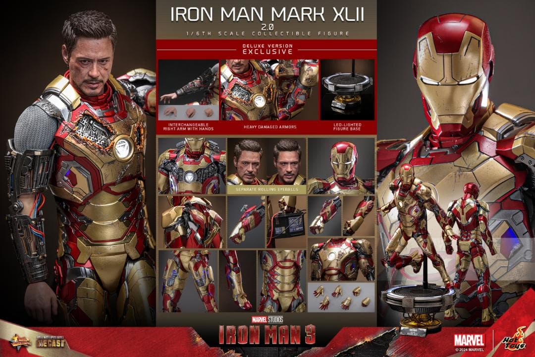 ホットトイズ 1/6 『アイアンマン3』 アイアンマン・マーク42 2.0 DX版