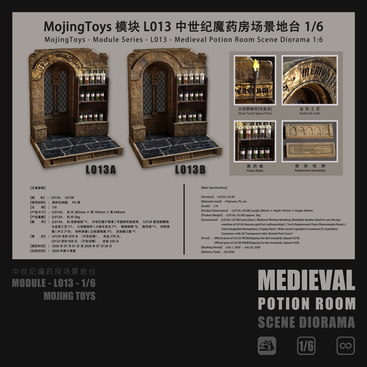 予約 mOjingToys 1/6 『モジュール』シリーズ 中世風ポーション教室