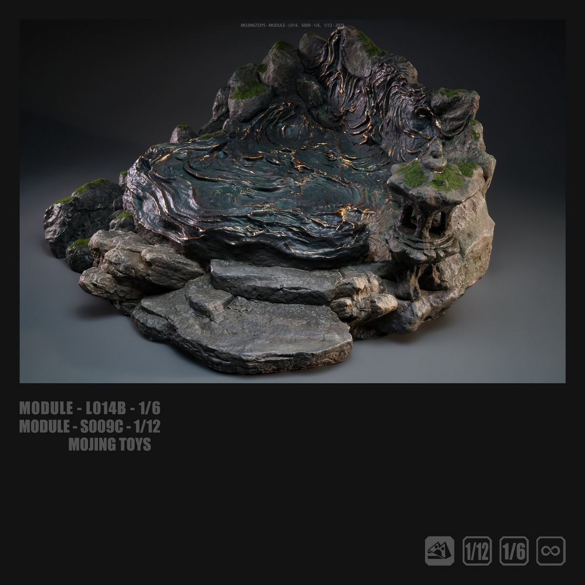 予約 MojingToys 1/12 & 1/6 花果山 水簾洞 ジオラマベース S009A