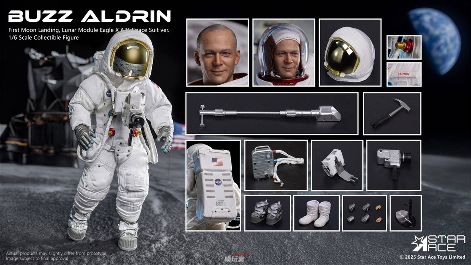 バズオルドリン アポロ11号 宇宙飛行士 フィギュア MTVフラッグ カップ麺付 バズオルドリン アポロ11号 宇宙飛行士 フィギュア MTVフラッグ