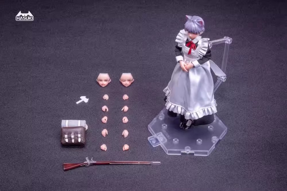 【匿名配送】HASUKI 1/12 メイド服&キャットハンド セット HASUKI 1/12 Scale CS010 Girl Maid Dress CS011 Cute Cat Claw