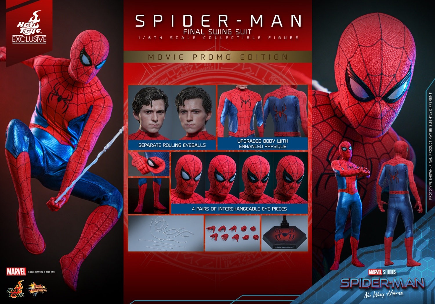 ブロマイド　スパイダーマン ホットトイズ 1/6 スパイダーマン （ファイナル・スイング・スーツ