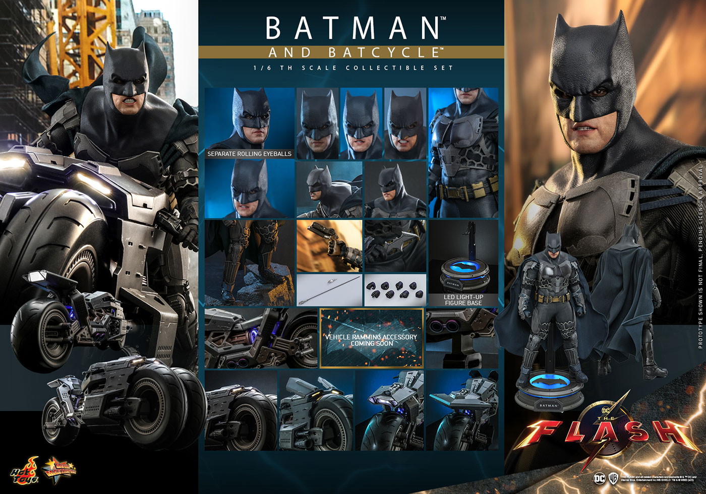 ホットトイズ 1/6 ザ・フラッシュ バットマン＆バットサイクル 未開封