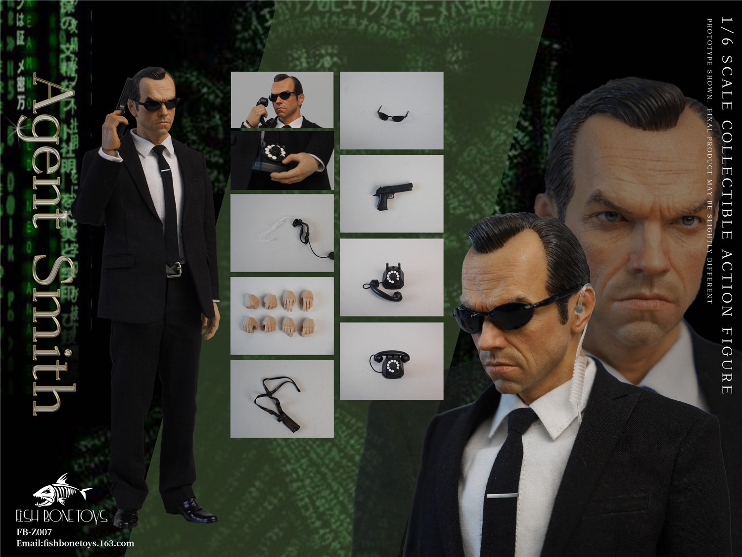 予約 FISH BONETOYS 1/6 エージェント・スミス 再販版 FB-Z007 Agent