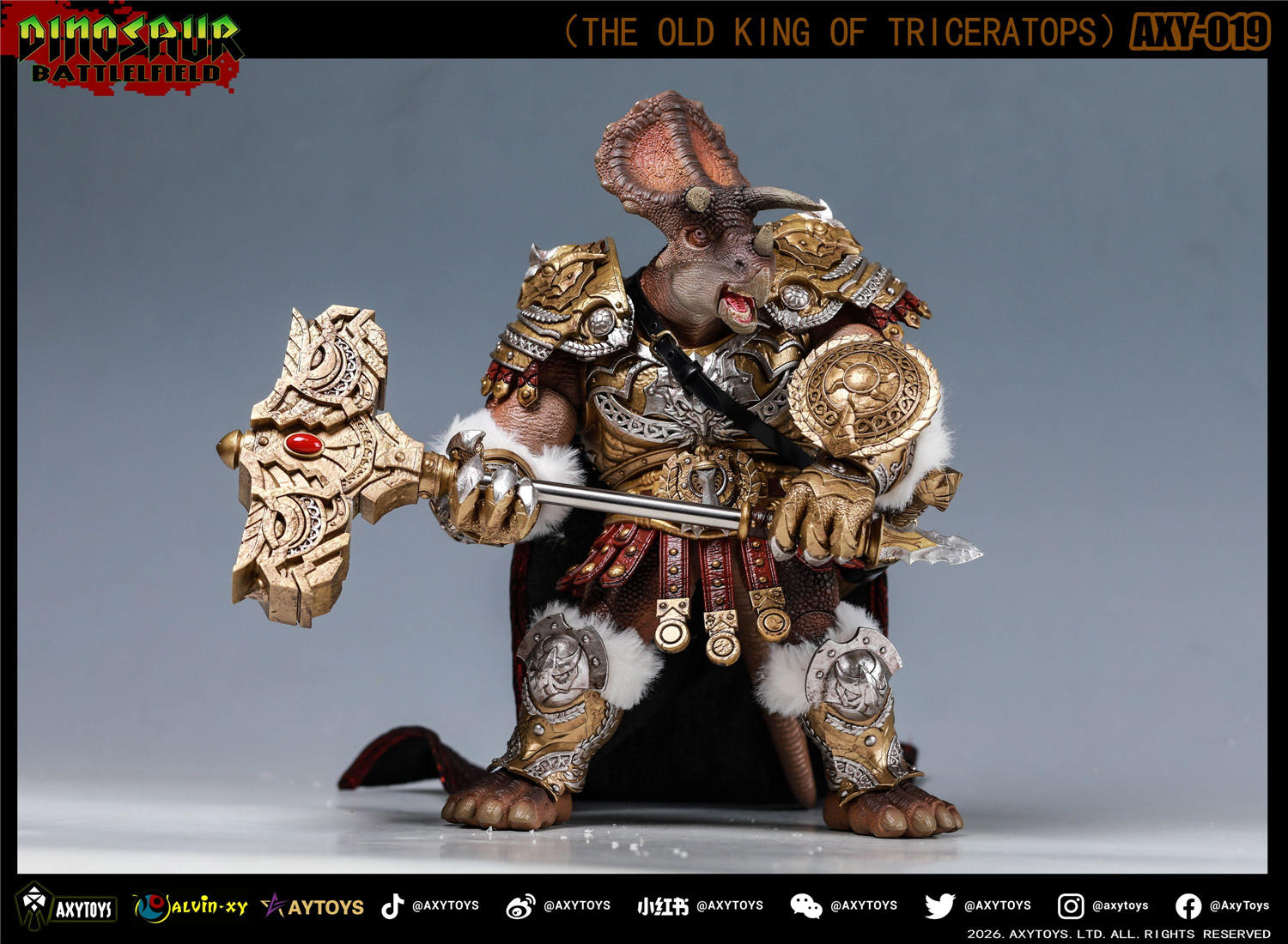 予約 AXYTOYS 『ダイナソー・バトルフィールド』 トリケラトプス 新王