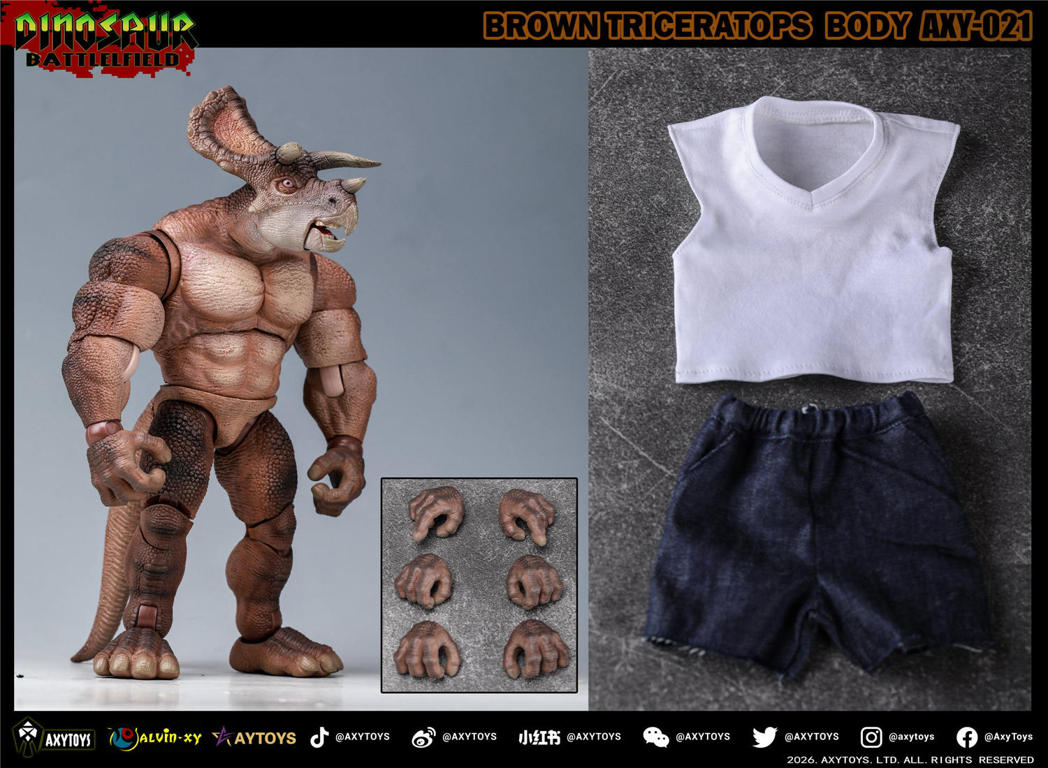 予約 AXYTOYS 『ダイナソー・バトルフィールド』 トリケラトプス 新王