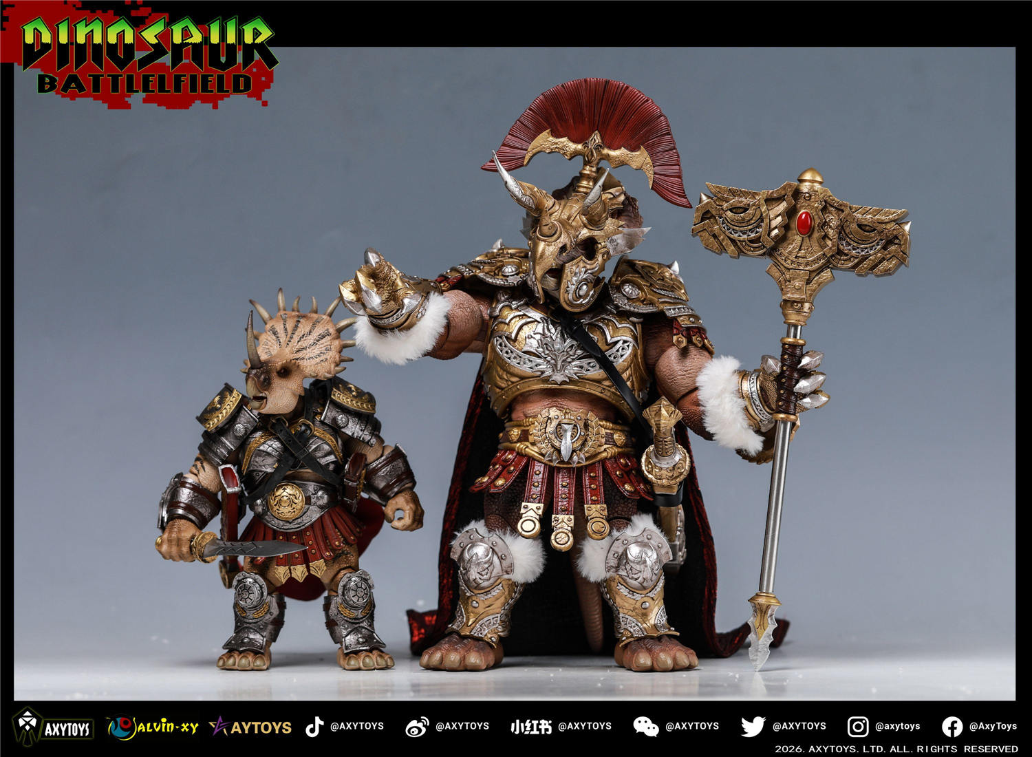 予約 AXYTOYS 『ダイナソー・バトルフィールド』 トリケラトプス 新王