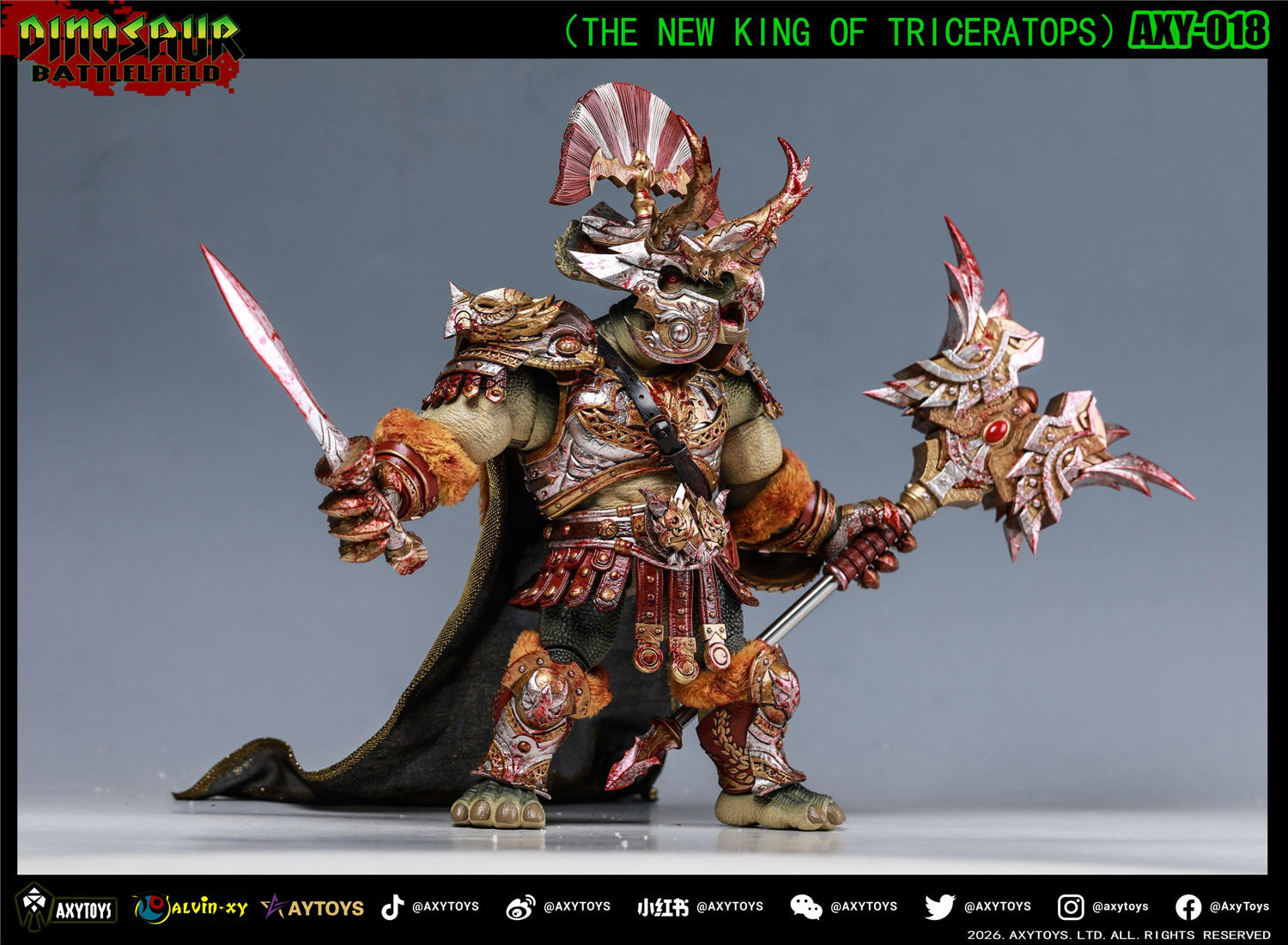 予約 AXYTOYS 『ダイナソー・バトルフィールド』 トリケラトプス 新王