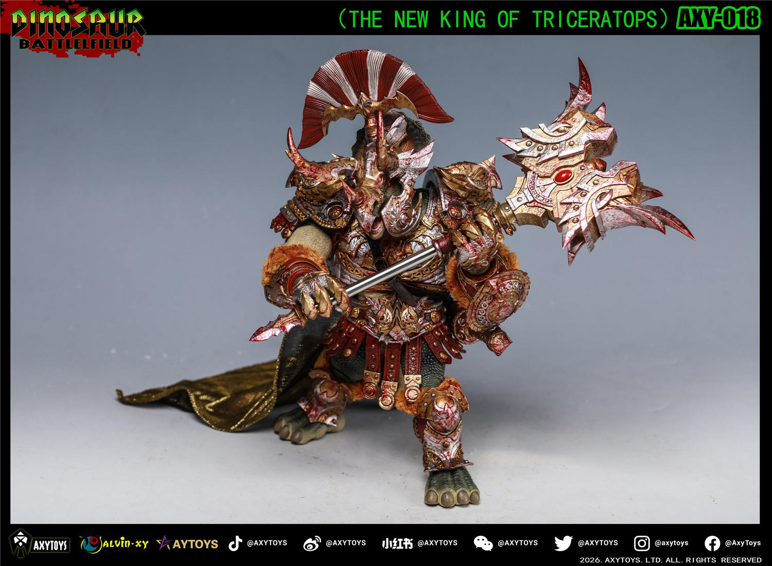 予約 AXYTOYS 『ダイナソー・バトルフィールド』 トリケラトプス 新王