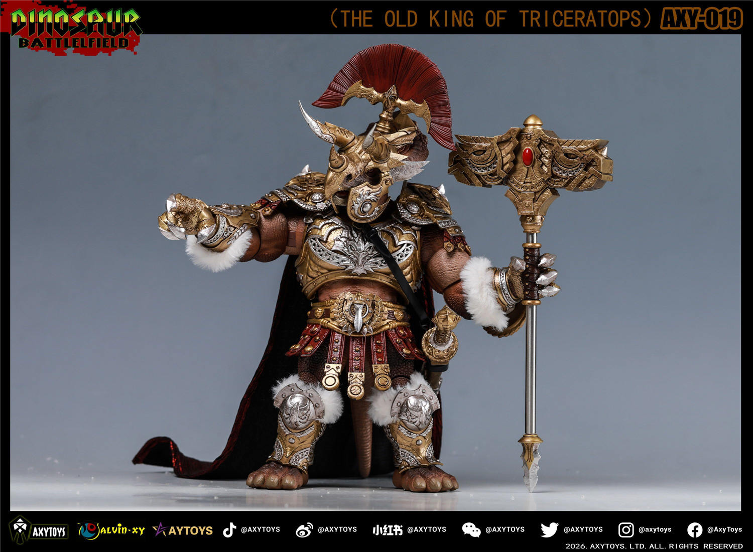 予約 AXYTOYS 『ダイナソー・バトルフィールド』 トリケラトプス 新王