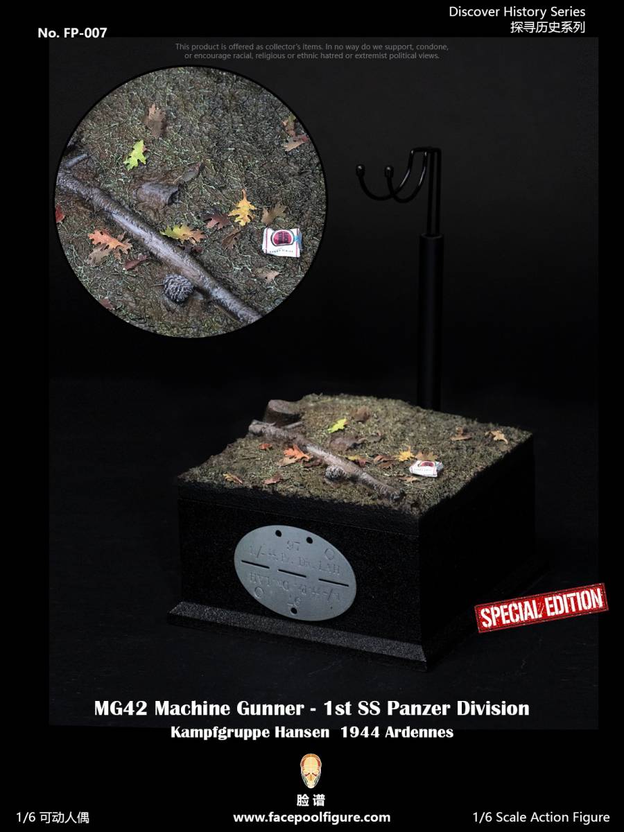Facepoolfigure 1/6 WWll ドイツ軍 武装親衛隊 SS バジルの戦い MG42