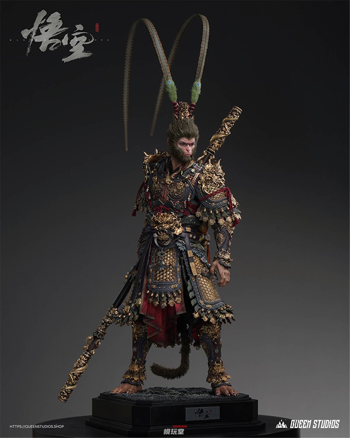 予約 Queen Studios 1/3 『黒神話: 悟空』 天命人 ゴールドアーマー