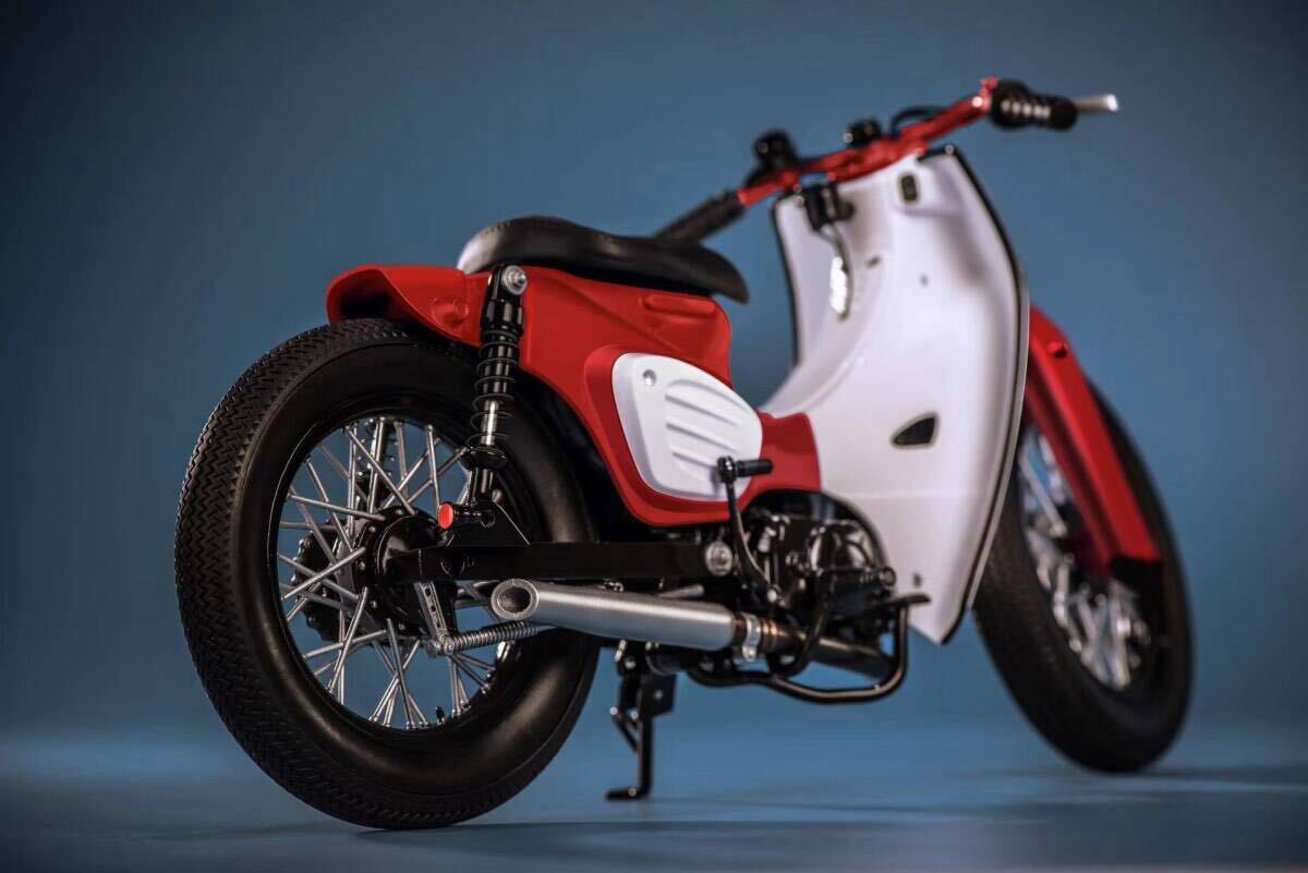 trickyMan121/6 ホンダカブ スーパーカブRedオートバイ バイク trickyMan12 1/6 ホンダ カブ スーパーカブ Red.Ver 未開封新品 Super