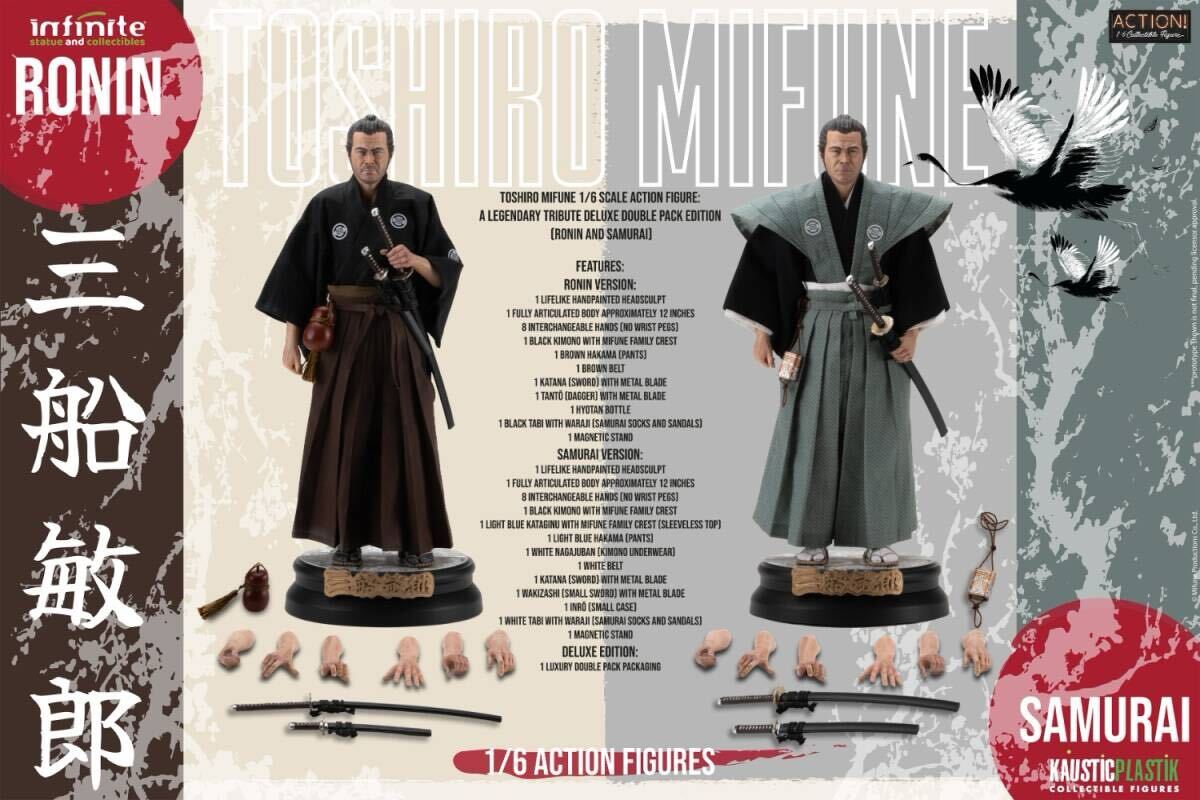 三船敏郎グッズ Infinite Statue x Kaustic Plastik 1/6 三船 敏郎 DX.Ver 2体セット