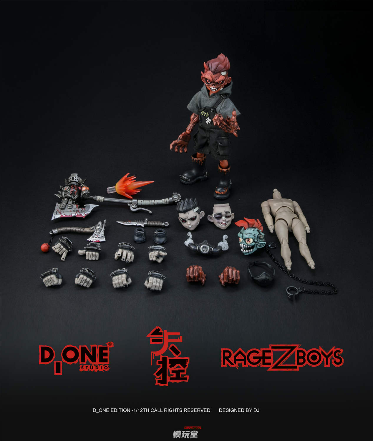 予約 D_ONE STUDIO 1/12 RAGE-ZBOYSシリーズ 牙仔 日常.Ver / 暴走.Ver