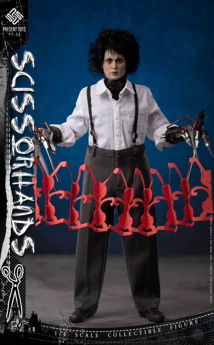 PRESENT TOYS 1/6 シザーハンズ 植毛ヘッド付き PT-sp52 IN STOCK New PRESENT TOYS PT-sp52 1/6 Edward Scissorhands 12