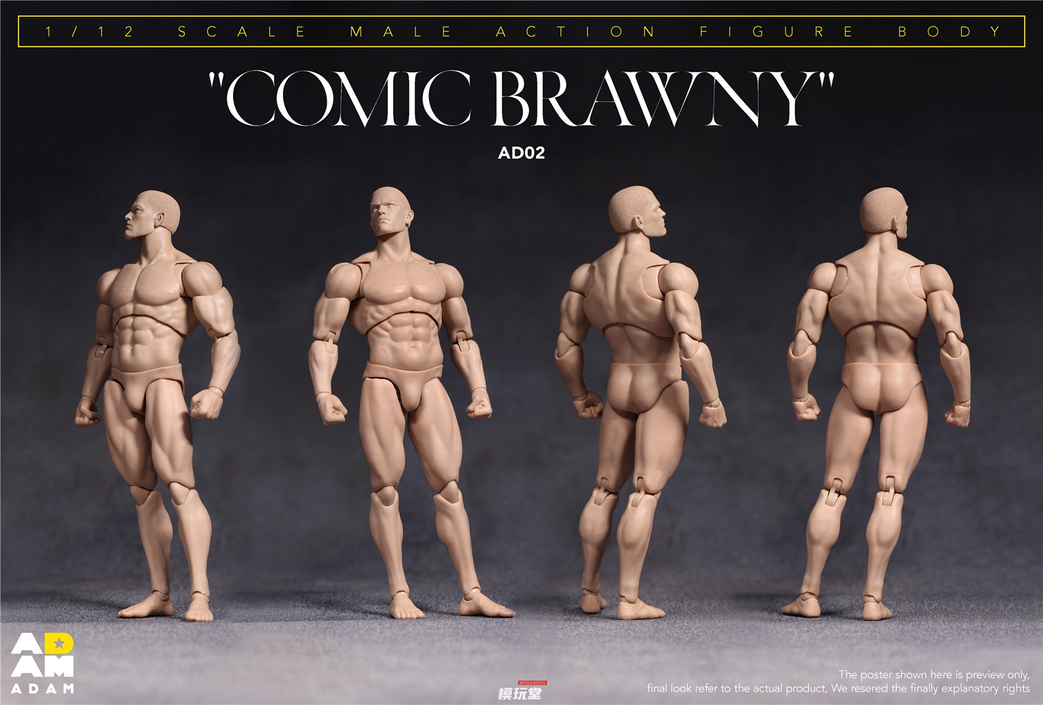 ADAM ADシリーズ 予約 ADAM 1/12 超可動 漫画スタイル 筋肉質 素体 AD02 Comic Sbrawny