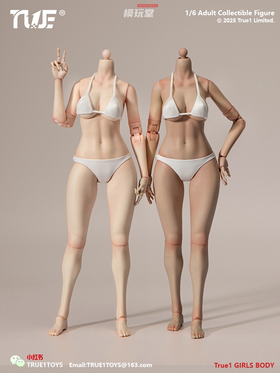 予約 True1Toys 1/6 狭肩 フル可動 女性素体 手関節全可動 ミディアム